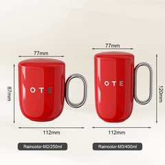 OTE Coffee Mug with Handle, 12oz/8oz(350/220ml) Insulated Stainless Steel Coffee Travel Mug, Double Wall Reusable Coffee Cup
