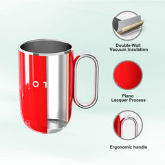OTE Coffee Mug with Handle, 12oz/8oz(350/220ml) Insulated Stainless Steel Coffee Travel Mug, Double Wall Reusable Coffee Cup