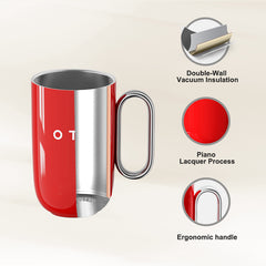 OTE Coffee Mug with Handle, 12oz/8oz(350/220ml) Insulated Stainless Steel Coffee Travel Mug, Double Wall Reusable Coffee Cup