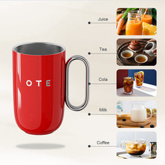 OTE Coffee Mug with Handle, 12oz/8oz(350/220ml) Insulated Stainless Steel Coffee Travel Mug, Double Wall Reusable Coffee Cup