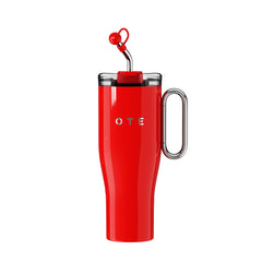 OTE 1.2 L (40 oz) Travel Mug with Handle, Double-Walled Steel Vacuum Insulated Mug and Straw, BPA Free,Portable Car Mug Tumbler, Thermal Mug, Coffee Cup for Hot and Cold Drinks