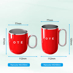 OTE Coffee Mug with Handle, 12oz/8oz(350/220ml) Insulated Stainless Steel Coffee Travel Mug, Double Wall Reusable Coffee Cup