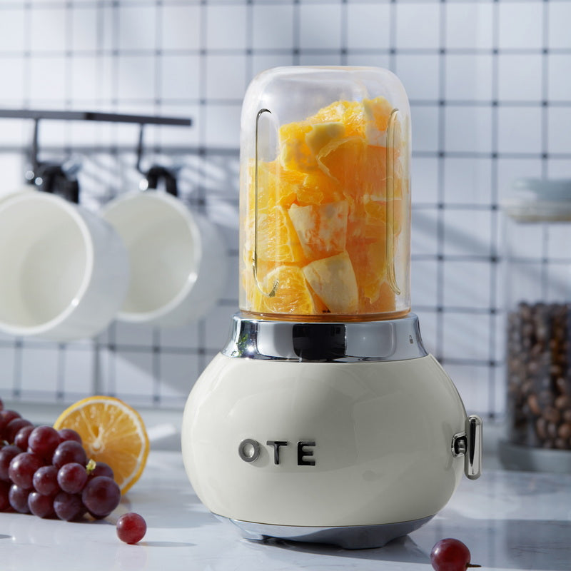 OTE Smoothie maker blender, Retro Kitchen Small glass blender for shakes and smoothies, with 400ml glass