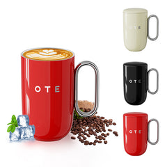 OTE Coffee Mug with Handle, 12oz/8oz(350/220ml) Insulated Stainless Steel Coffee Travel Mug, Double Wall  Reusable Coffee Cup
