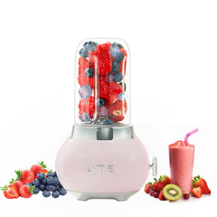 OTE Smoothie maker blender, Retro Kitchen Small glass blender for shakes and smoothies, with 400ml glass