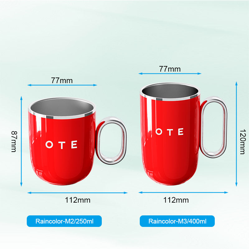 OTE Coffee Mug with Handle, 12oz/8oz(350/220ml) Insulated Stainless Steel Coffee Travel Mug, Double Wall Vacuum Reusable Coffee Cup