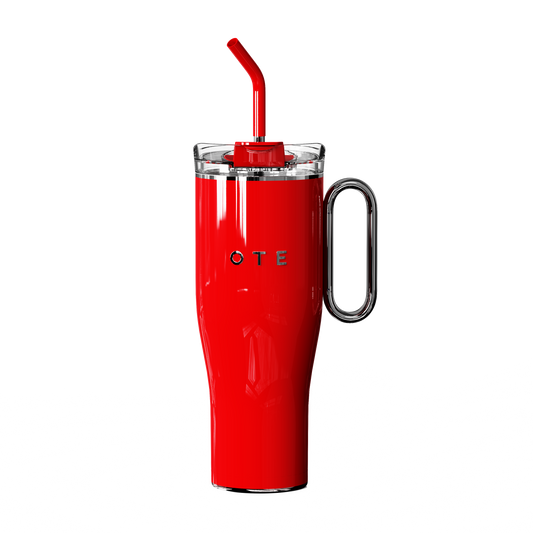 OTE1.2 L (42 oz) Coffee Mug to Go, Double-Walled Steel Vacuum Insulated Mug with Handle and Straw, BPA Free,Portable Car Mug Tumbler, Thermal Mug, Coffee Cup for Hot and Cold Drinks